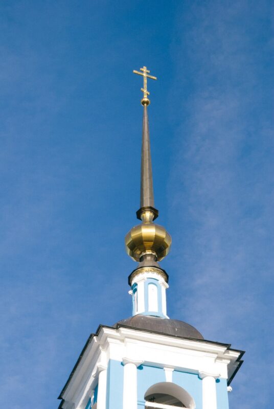 Деталь колокольни Иерусалимского храма в Белом Городке